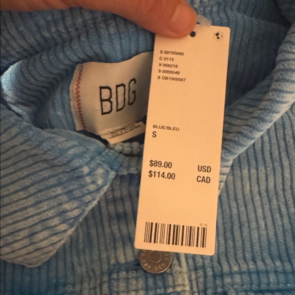 **NWT** Urban Outfitters Corduroy Cropped Jacket - Picture 5 of 5
